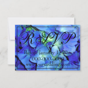 Elegant blue floral blue roses blue hydrangeas save the date
