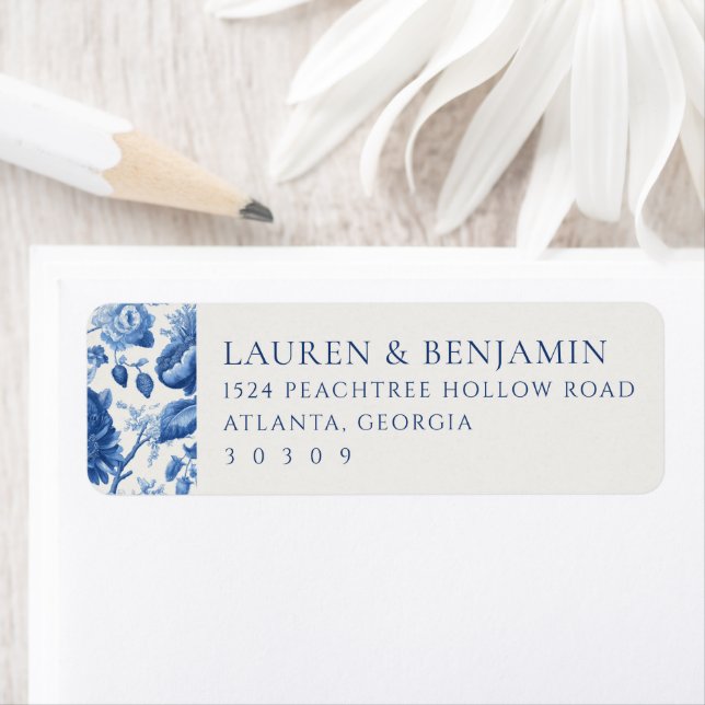 Elegant Blue Floral Border (Insitu)
