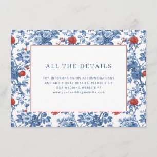 Elegant Blue Floral Border Enclosure Card