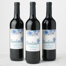 Elegant Blue Floral Bridal Shower Food & Beverage 
