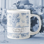 Elegant Blue Floral Classic Bridesmaid Proposal  Large Coffee Mug<br><div class="desc">BRIDESMAID PROPOSAL personalized keepsake gift. Elegant blue and white watercolor floral in a vintage Chinoiserie, Asian Influence style. Classic, traditional and yet wonderfully modern and trendy design was painted and graphically designed by internationally licensed artist and designer, Audrey Jeanne Roberts ©. Audrey Jeanne's artwork is available for licensing through MHS...</div>