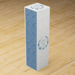 Elegant Blue Floral Happy Birthday Wine Box<br><div class="desc">Elegant blue floral wreath "Happy Birthday" design.</div>