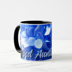 Elegant blue floral hydrangeas Best Aunt Ever Mug