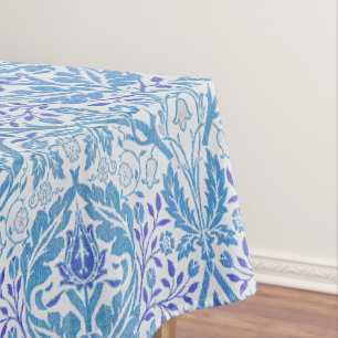 Elegant Blue Floral Pattern Tablecloth