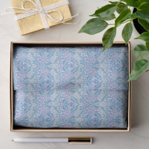 Elegant Blue Floral Pattern Tissue Paper