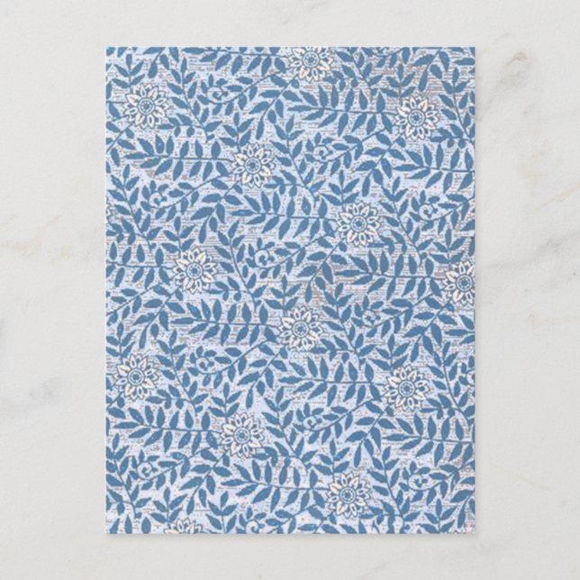 ELEGANT BLUE FLORAL POSTCARD (Front)
