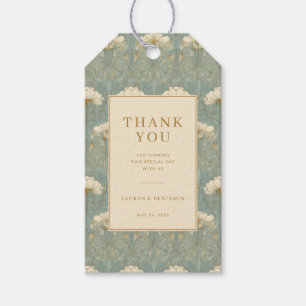 Elegant Blue Floral Thank You Tag