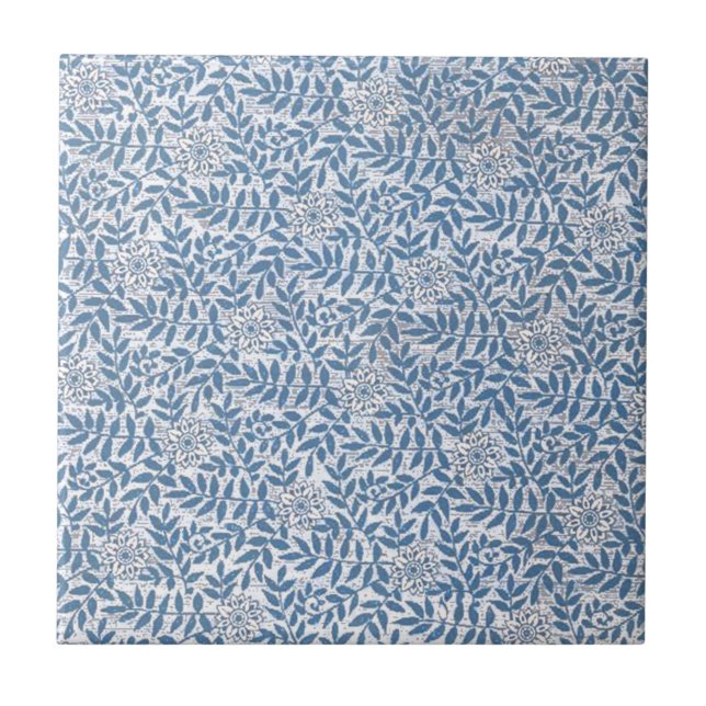 ELEGANT BLUE FLORAL TILE (Front)