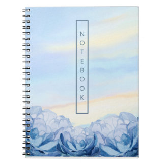 Elegant Blue Floral Watercolor Notebook