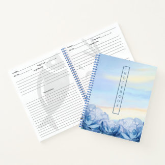 Elegant Blue Floral Watercolor  Notebook