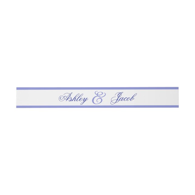 Elegant Blue Floral Wedding Invitation Invitation Belly Band (Flat)
