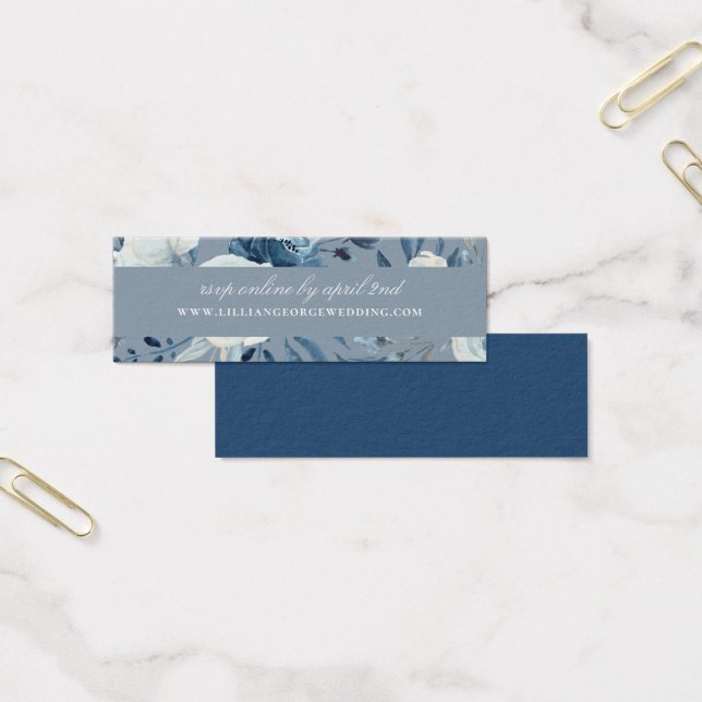 Elegant Blue Floral Wedding Website RSVP (Office)