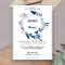 Elegant Blue Floral Wreath Wedding Invitation