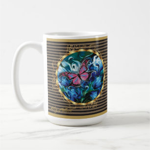 Elegant Blue Flowers & Butterfly Mother's Day Mug