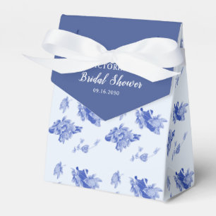 Elegant Blue Flowers Modern Retro Chinoiserie  Favor Box