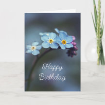 Elegant Blue Forget-me-nots Flowers Happy Birthday