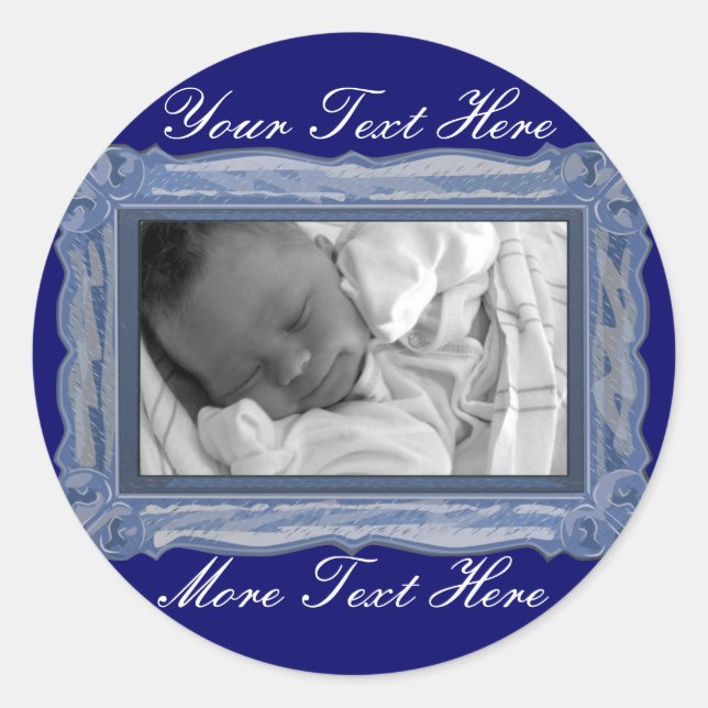 Elegant Blue Frame Stickers (Front)
