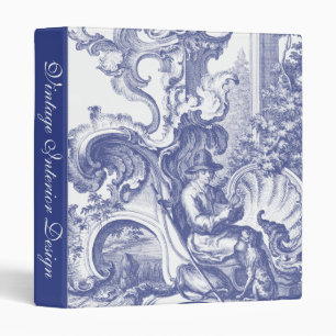 Elegant Blue French Baroque Toile Binder