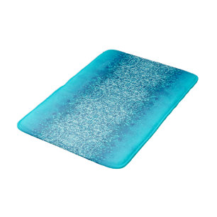 Elegant Blue Frost Sparkle Bath Mat