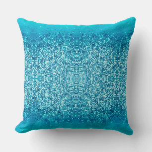 Elegant Blue Frost Sparkle Throw Pillow