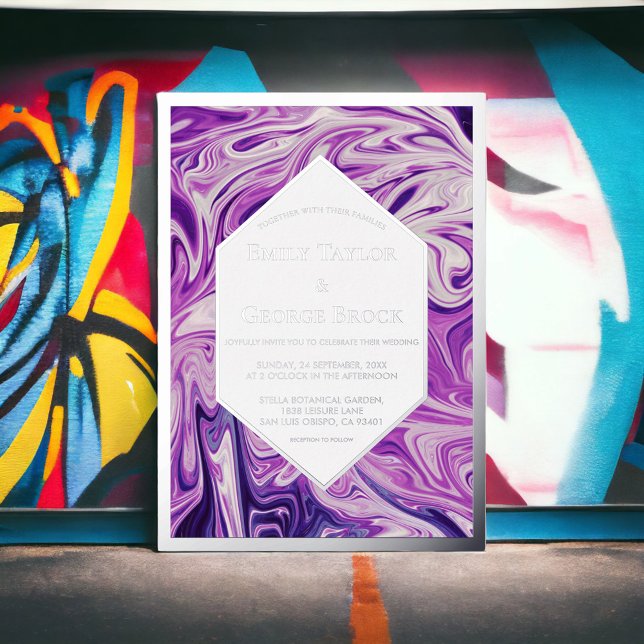 Elegant Blue Galaxy Abstract Art Wedding Silver (Creator Uploaded)