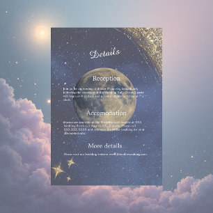 elegant blue galaxy celestial sky wedding  enclosure card