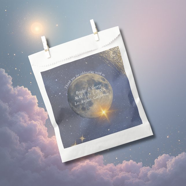 elegant blue galaxy celestial sky wedding  favour bag (Creator Uploaded)