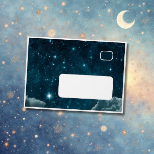 elegant blue galaxy sky wedding  envelope