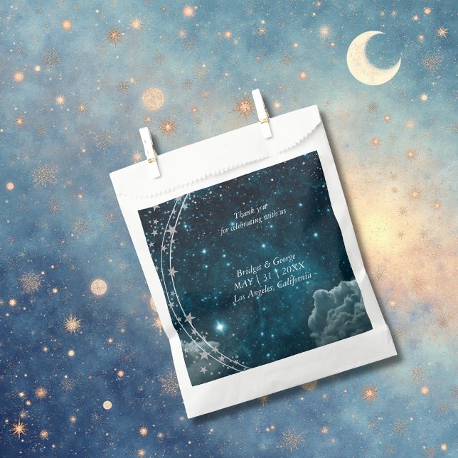 elegant blue galaxy sky wedding  favour bag (Creator Uploaded)