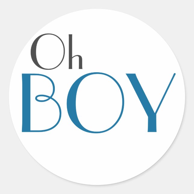 Elegant Blue Gender Reveal Sticker (Front)