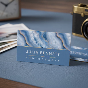 Elegant Blue Geode Business Card
