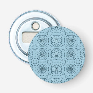 Elegant Blue Geometric Line Art Seamless Pattern Bottle Opener