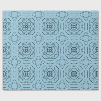 Elegant Blue Geometric Line Art Seamless Pattern Wrapping Paper