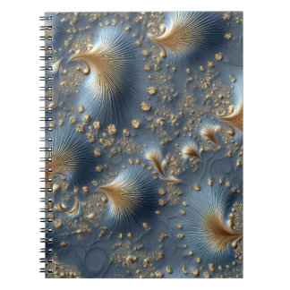 Elegant Blue & Gold Abstract Notebook