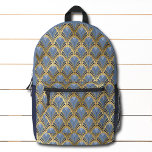 Elegant Blue Gold Art Deco Vintage Pattern<br><div class="desc">Elegant Blue Gold Art Deco Vintage Pattern Backpacks features an elegant art deco pattern in blue and gold. Created by Evco Studio www.zazzle.com/store/evcostudio</div>