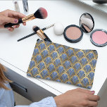 Elegant Blue Gold Art Deco Vintage Pattern Accessory Pouch<br><div class="desc">Elegant Blue Gold Art Deco Vintage Pattern Cosmetic Bag Toiletry Bag Accessory Pouch features an elegant art deco pattern in blue and gold. Created by Evco Studio www.zazzle.com/store/evcostudio</div>