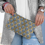 Elegant Blue Gold Art Deco Vintage Pattern Accessory Pouch<br><div class="desc">Elegant Blue Gold Art Deco Vintage Pattern Cosmetic Bag Toiletry Bag Accessory Pouch features an elegant art deco pattern in blue and gold. Created by Evco Studio www.zazzle.com/store/evcostudio</div>