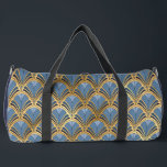 Elegant Blue Gold Art Deco Vintage Pattern Duffle Bag<br><div class="desc">Elegant Blue Gold Art Deco Vintage Pattern Duffel Bags features an elegant art deco pattern in blue and gold. Created by Evco Studio www.zazzle.com/store/evcostudio</div>