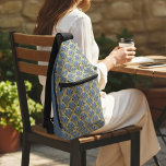 Elegant Blue Gold Art Deco Vintage Pattern Sling Bag<br><div class="desc">Elegant Blue Gold Art Deco Vintage Pattern Crossbody Bags Sling Bags Handbags features an elegant art deco pattern in blue and gold. Created by Evco Studio www.zazzle.com/store/evcostudio</div>