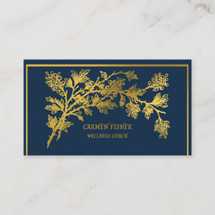 Elegant Blue & Gold Business Card