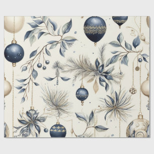Elegant Blue & Gold Christmas Paper