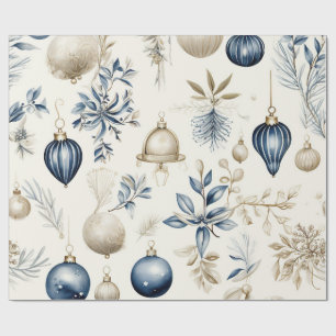 Elegant Blue & Gold Christmas Paper