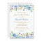 Elegant Blue Gold Floral Quinceanera Invitation