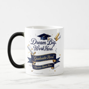 Elegant Blue & Gold Graduation Morphing Mug – 11oz
