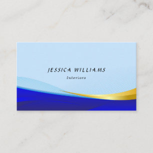 Elegant Blue Gold Luxury Designer Logo Appointment Card