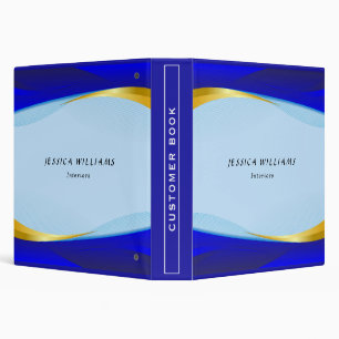 Elegant Blue Gold Luxury Designer Logo Binder