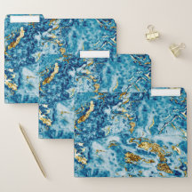 Elegant Blue Gold Marble