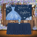 Elegant Blue Gown Floral 18th Birthday Banner<br><div class="desc">This elegant 18th birthday banner is designed to commemorate the special milestone of an 18-year-old female celebrant. This exquisite piece combines contemporary style with timeless sophistication, making it the perfect choice for marking this important occasion. One of the standout features of this banner is its editable texts, allowing for complete...</div>