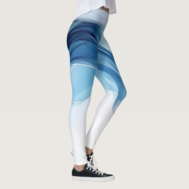 Elegant Blue Gradient Leggings (Right)