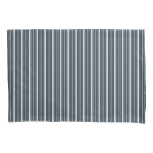 Elegant Blue Gray French Ticking Stripe Pillowcase
